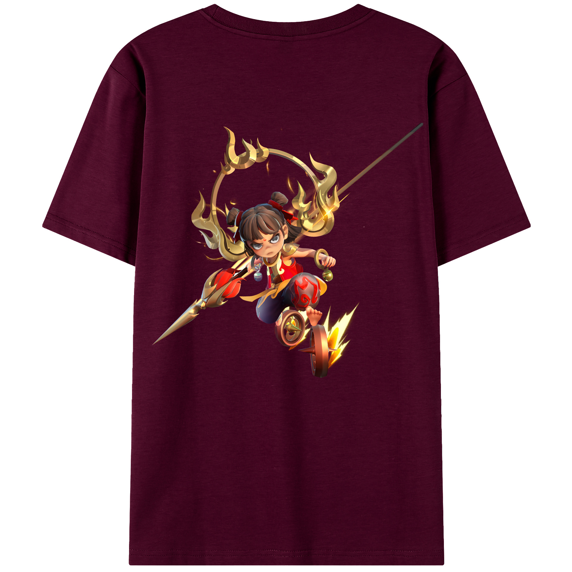 （画像用） Ne Zha 2 ナタ 魔童の大暴れ レディース半袖Tシャツ(バックプリント)